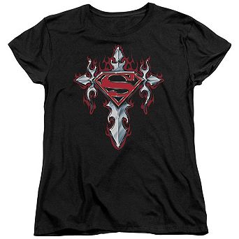 Superman Gothic Steel Logo Short Sleeve Womens T-shirt