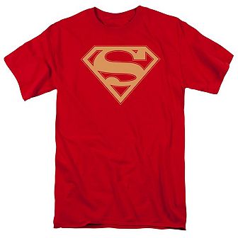 Superman Red & Gold Shield Short Sleeve Adult T-shirt
