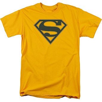 Superman Navy & Gold Shield Short Sleeve Adult T-shirt