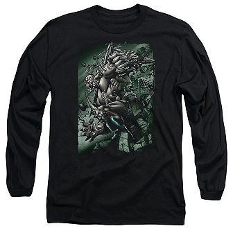 Superman Doomsday Destruction Long Sleeve Adult T-shirt