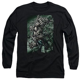 Superman Doomsday Destruction Long Sleeve Adult T-shirt
