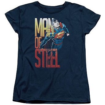 Superman Steel Flight Short Sleeve Womens T-shirt