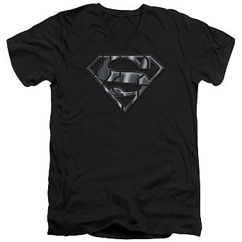 Superman Mech Shield Short Sleeve Adult V Neck T-shirt