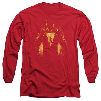 Shazam Movie Whats Inside Long Sleeve Adult T-shirt