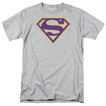 Superman Purple & Gold Shield Short Sleeve Adult T-shirt