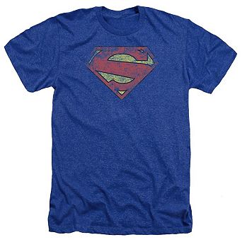 Superman New 52 Shield Adult Heather T-shirt