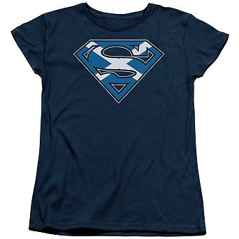 Superman Scottish Shield Short Sleeve Womens T-shirt