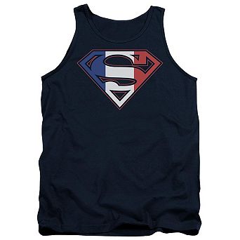 Superman French Shield Adult Tank Top