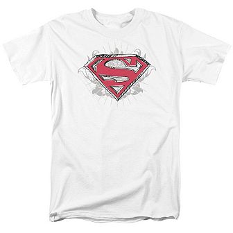 Superman Hastily Drawn Shield Short Sleeve Adult T-shirt