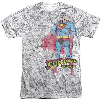 Superman Classic Short Sleeve Adult 100% Poly Crew T-shirt