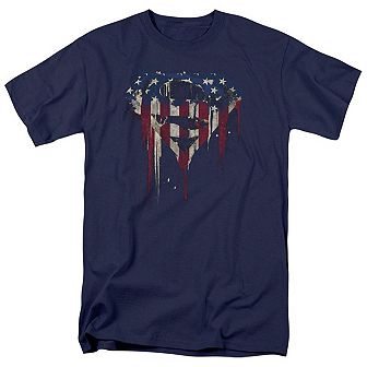 Superman Bleeding Shield Short Sleeve Adult T-shirt