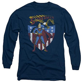 Superman All American Long Sleeve Adult T-shirt