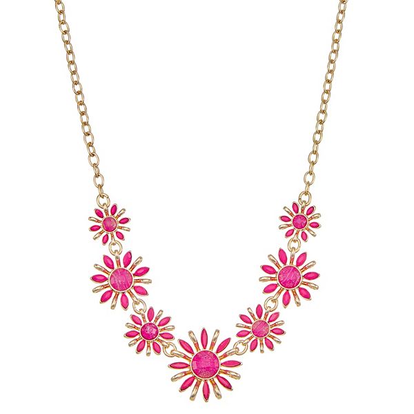 Napier Florence Flowers Frontal Necklace