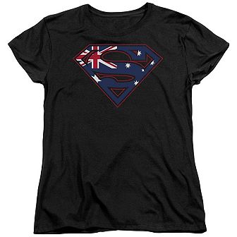 Superman Australian Shield Short Sleeve Womens T-shirt