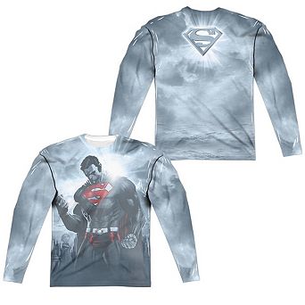 Superman Light Of The Sun Long Sleeve Adult Poly Crew T-shirt