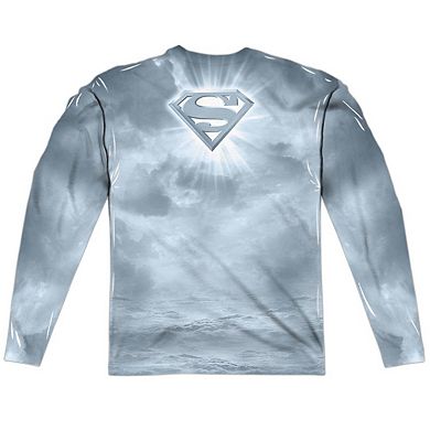 Superman Light Of The Sun Long Sleeve Adult Poly Crew T-shirt