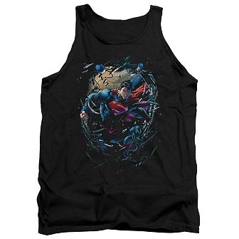 Superman Breaking Space Adult Tank Top