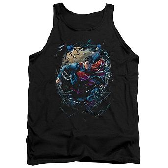 Superman Breaking Space Adult Tank Top