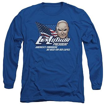 Superman Lex For President Long Sleeve Adult T-shirt