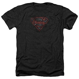 Superman Brick S Adult Heather T-shirt