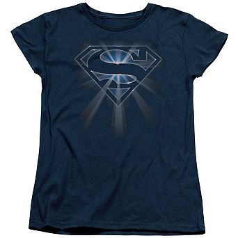 Superman Glowing Shield Short Sleeve Women´s T-Shirt
