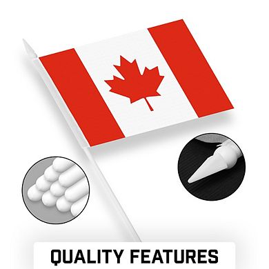 G128 4x6 Inches 50pk Canada Printed 150d Polyester Handheld Stick Flag