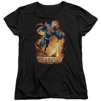 Superman Space Case Short Sleeve Womens T-shirt