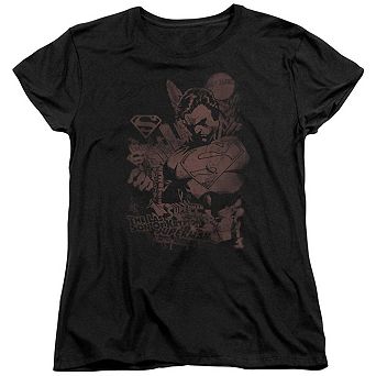 Superman Somber Power Short Sleeve Womens T-shirt