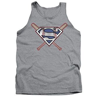 Superman Crossed Bats Adult Tank Top