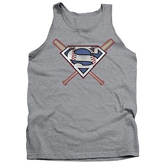 Superman Crossed Bats Adult Tank Top