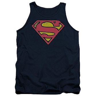 Superman Distressed Shield Adult Tank Top