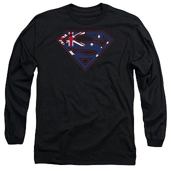 Superman Australian Shield Long Sleeve Adult T-shirt