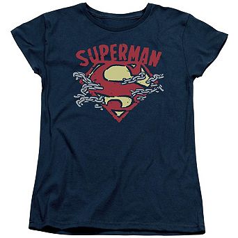 Superman Chain Breaking Short Sleeve Womens T-shirt