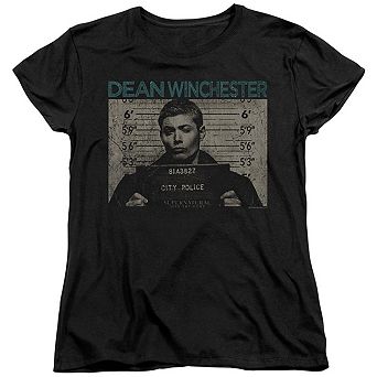 Supernatural Dean Mug Shot Short Sleeve Women´s T-Shirt