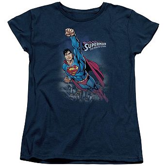Superman Twilight Flight Short Sleeve Womens T-shirt