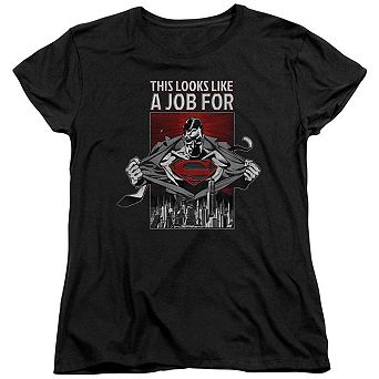 Superman Watchful Eye Short Sleeve Womens T-shirt