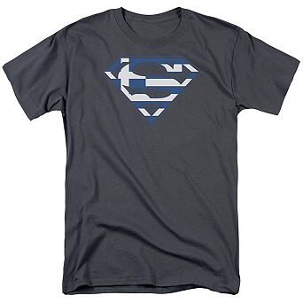 Superman Greek Shield Short Sleeve Adult T-shirt