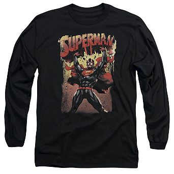 Superman Lift Up Long Sleeve Adult T-shirt