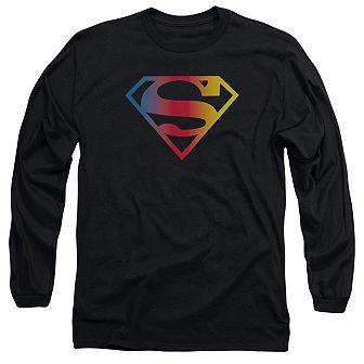 Superman Gradient Superman Logo Long Sleeve Adult T-shirt