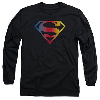 Superman Gradient Superman Logo Long Sleeve Adult T-shirt
