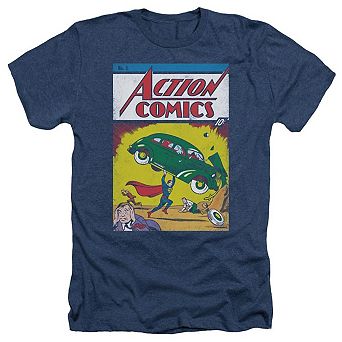 Superman Action No. 1 Adult Heather T-shirt