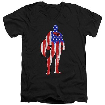 Superman Flag Silhouette Short Sleeve T-shirt