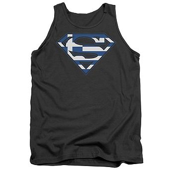 Superman Greek Shield Adult Tank Top