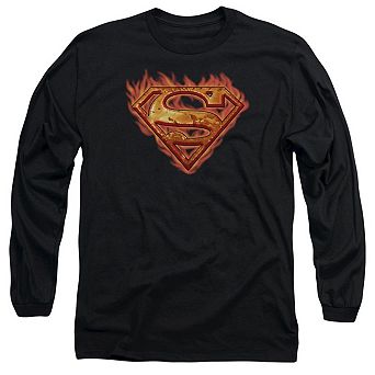 Superman Hot Metal Long Sleeve Adult T-shirt