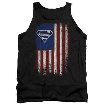 Superman Old Glory Shield Adult Tank Top