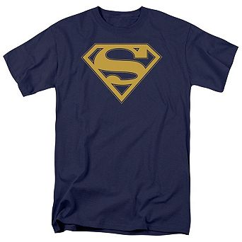 Superman Maize & Blue Shield Short Sleeve Adult T-shirt