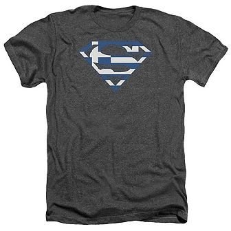 Superman Greek Shield Adult Heather T-shirt