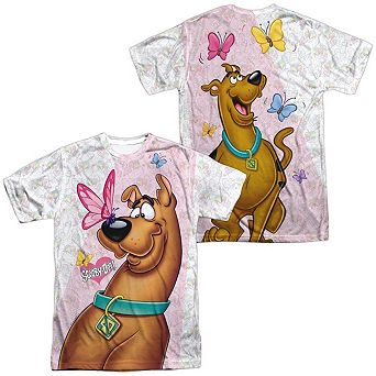 Scooby Doo Butterfly Short Sleeve Adult Poly Crew T-shirt