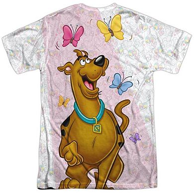 Scooby Doo Butterfly Short Sleeve Adult Poly Crew T-shirt