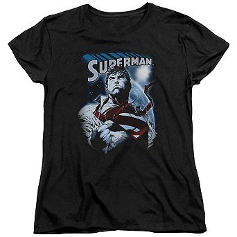 Superman Protect Earth Short Sleeve Womens T-shirt